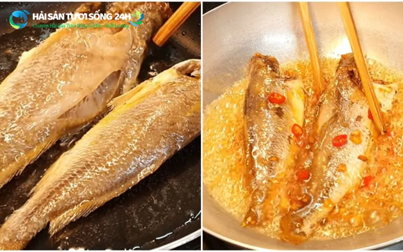 Cá đù khô rắc vừng 3 Cách chiên khô cá đù vàng ươm mà không bị cháy