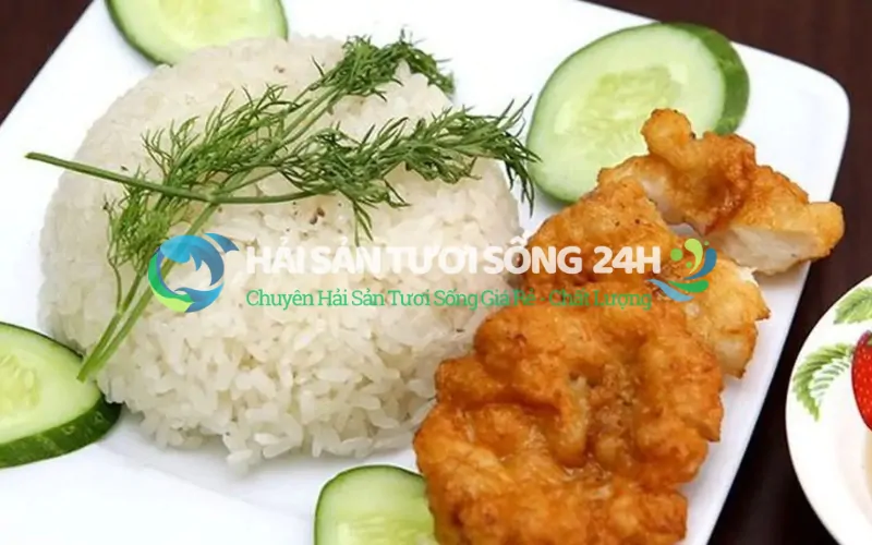 Xôi trắng chả mực