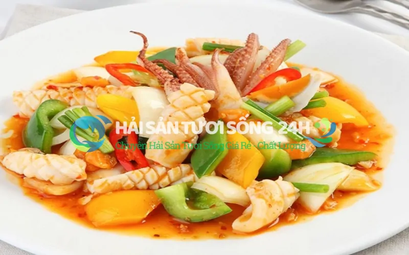 Mực mai xào thập cẩm cần tỏi