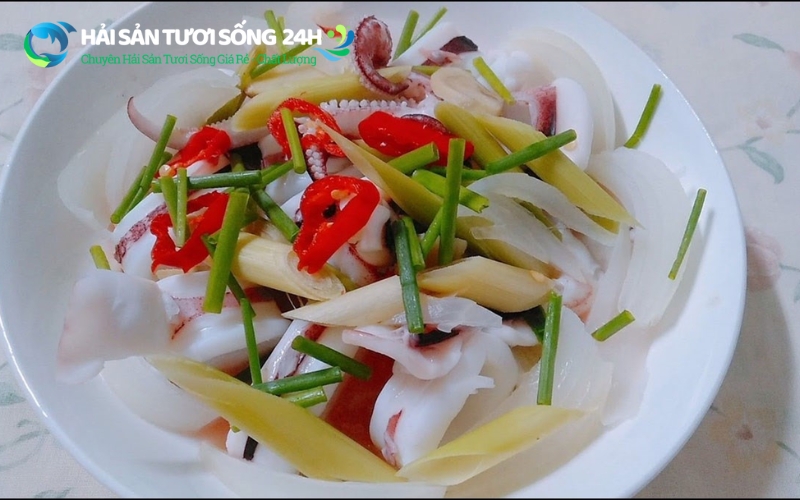 Mực mai hấp gừng sả