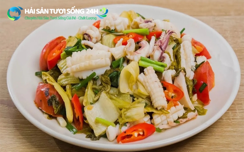Mực mai xào dưa chua