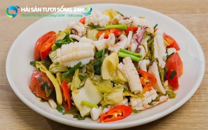 Mực mai xào dưa chua