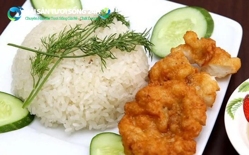 Xôi trắng chả mực