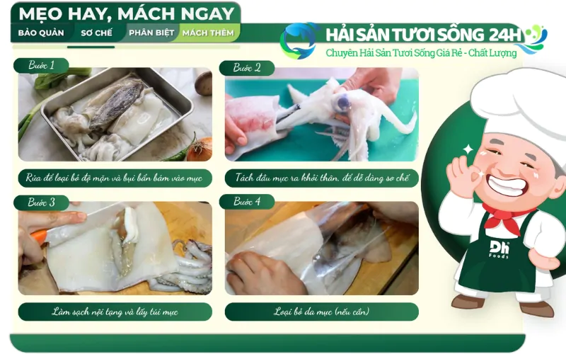 Cách làm Mực mai xào thập cẩm thơm ngon dễ làm tại nhà 3 Cách sơ chế mực mai không bị tanh